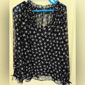 NYDJ sheer starfish blouse